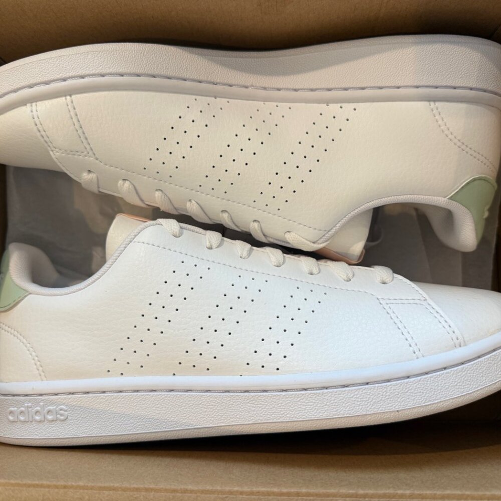 Adidas Advantage Sneaker HR0321 ,White w/Pink /green, tennis shoe
